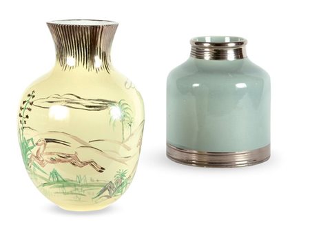 RICHARD GINORI Lotto di due ceramiche composto da: Gio Ponti ? Vaso smaltato...