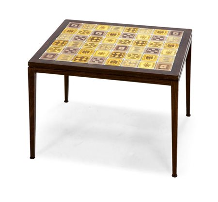 WIINBLAD BJORN Raro tavolino in legni di palissandro con piano costituito da...