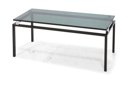 TAVOLINO Tavolino in cristallo fumè spessore mm 15, struttura in metallo...