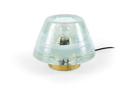 LAMPADA Lampada da tavolo in vetro di Murano di forte spessore trasparente...