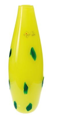 SCARZELLA PATRIZIA Cotisso Vaso in vetro giallo con grosse schegge ( cotissi...