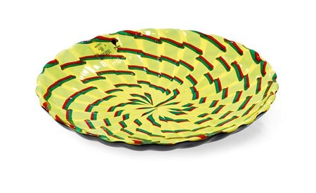 CARPENTER JAMES Calabash Piatto in vetro zanfirico opaco policromo zolfo,...