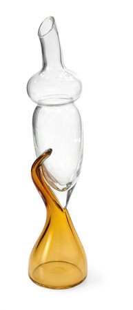 EOS Vaso in vetro trasparente e base applicata sommersa trasparente e...