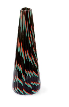 CARPENTER JAMES Calabash Vaso in vetro zanfirico opaco policromo nero, rosso...