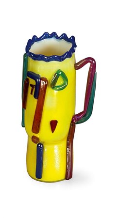 NESPOLO UGO Vaso in vetro di Murano con superficie a buccia d'arancia....