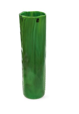 ZUCCHERI TONI Vaso serie Tronchi Pasta vitrea verde antico soffiata a stampo...