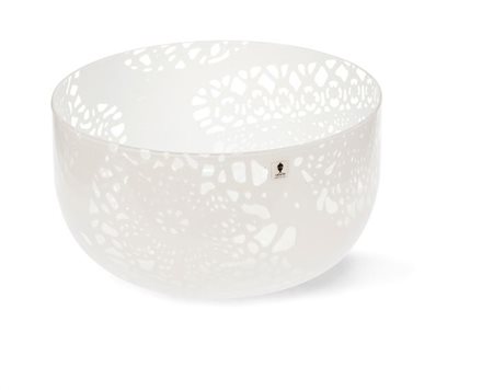 THORSSEN O., KARLSSON B. Vaso Merletto Vetro lattimo a decoro floreale...