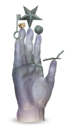 TEXIER RICHARD Le Secret du philosophe Scultura in vetro formato a cera persa...