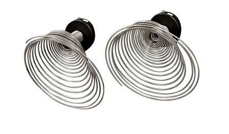 MANGIAROTTI ANGELO Spirali Due applique in acciaio. Prod. Candle 1974 lung cm...