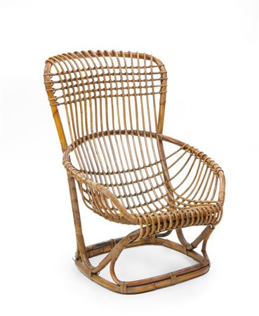 AGNOLI TITO Poltrona in giunco. Prod. Vittorio Bonacina 1956 cm 101x72x90...