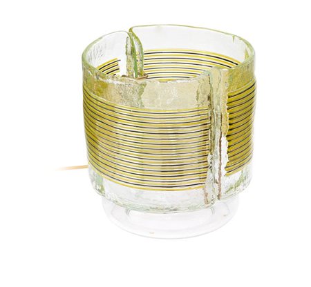 TOSO F.LLI Lampada da tavolo composta da un basamento in vetro trasparente...