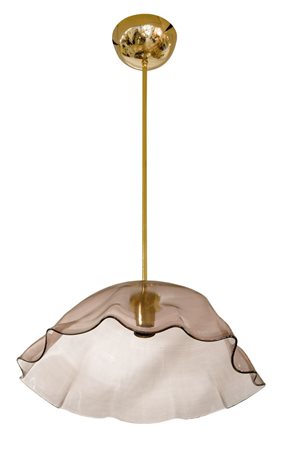 VENINI Lampada a sospensione della serie “Crinoline” in vetro a filigrana....