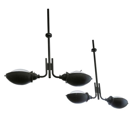 ALBINI FRANCO, HELG FRANCA Due rari lampadari costruiti con riflettori Zeiss...