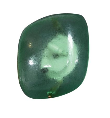 VENINI Plafoniera con diffusore in vetro verde corroso e montatura in ottone....