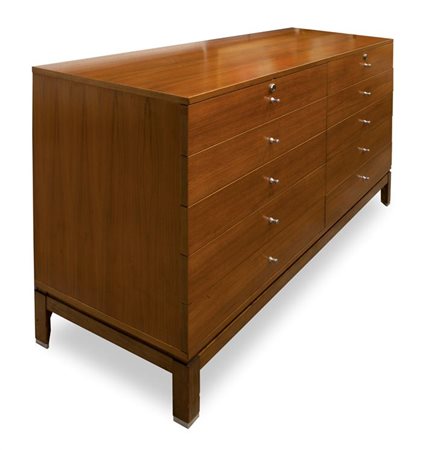 MIM Cassettiera in legno di teak a dieci cassetti con maniglie in alluminio...