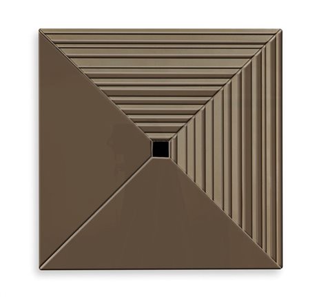 SPECCHIO Specchio decorativo in cristallo fumé con fasce sabbiate. Riquadro...