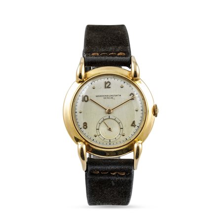 VACHERON & CONSTANTIN - Raro orologio da polso con cassa in oro rosa 18k e anse a "Granchio", ref 4361, anni '40 con Estratto d'Archivio.