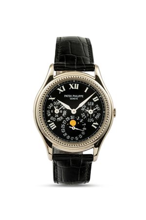 PATEK PHILIPPE - re. 5038 Raro calendario perpetuo in oro bianco con fasi lunari, edizione limitata a 500 esemplari.Scatola e garanzia