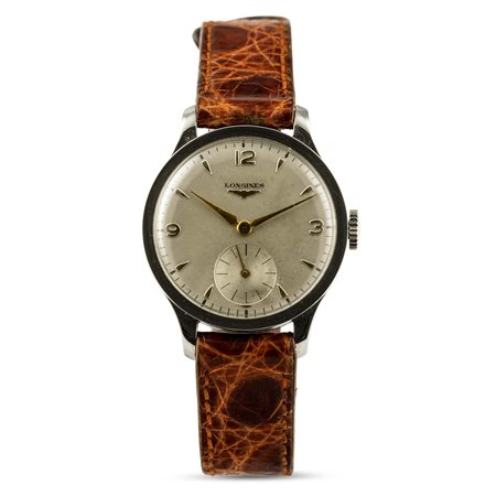 LONGINES - "Calatrava" ref 2326, anno 1935. Cassa moneta con fondello a pressione accompagato dall'estratto d'archivio.