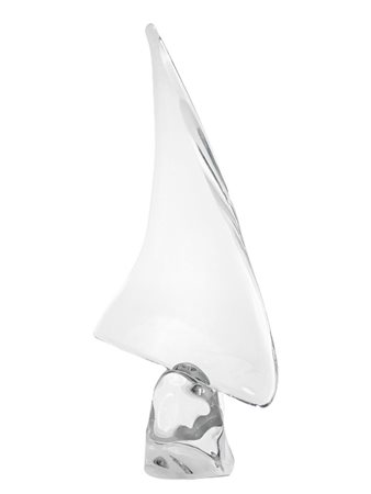 Daum France. Scultura in cristallo raffigurante barca a vela, XX secolo . H...