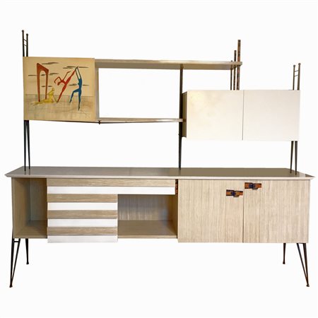 Siva Poggibonsi. Anni ’50. Credenza in legno rivestita in formica. struttura...