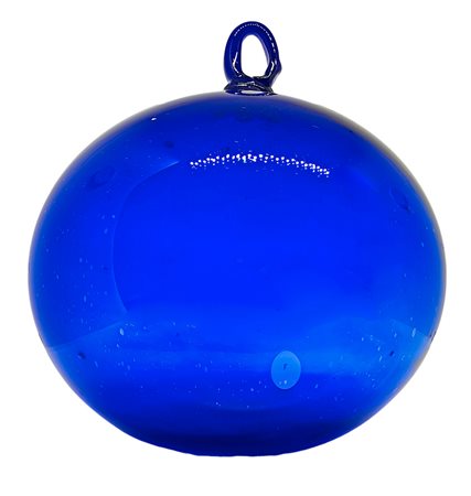 Sfera blu cobalto in vetro soffiato di Murano, diametro cm 19. Sfera blu...