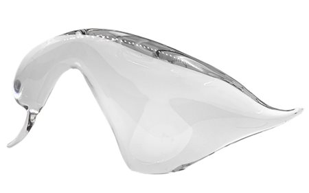 Scultura in cristallo di gusto informale raffigurante papera, XX secolo....