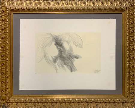 Emilio Greco, Acquaforte "Commiato". 1974,In bella cornice, tiratura 51/90 Cm...