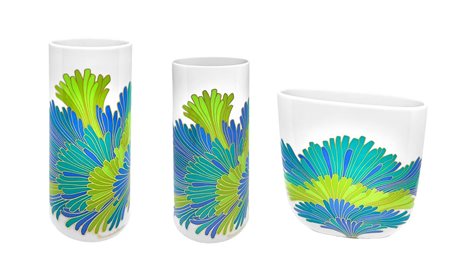 Trittico Rosenthal. XX secolo. 1) H cm 24; 2) cm 20; 3) cm 14