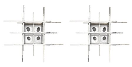 Produzione Sciolari Roma, su disegno di Gaetano Sciolari, coppia di plafoni a...
