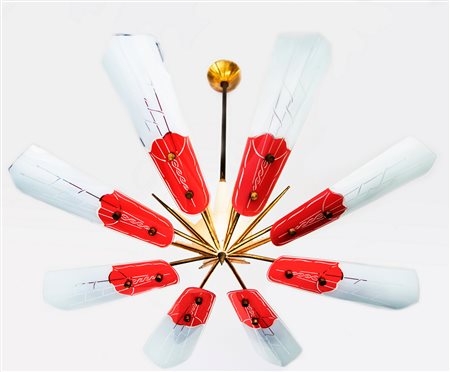 Produzione italiana, stile Arredoluce Monza. Lampada a sospensione in...