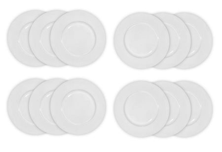 Gruppo di 12 sottopiatti in porcellana bianca. Le Coquet, Limoges-France....