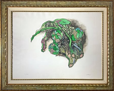 Guttuso, incisione ad acquaforte raffigurante carciofi. N. 31 su 100, datata...