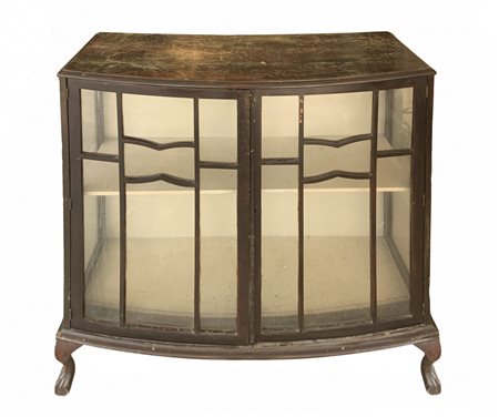 Mobile a vetri. Inizi XX secolo,Da restaurare H cm 120. Cm 120x36