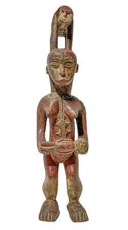 Statua etnia Punu, Gabon. H cm 38, base cm 17x8