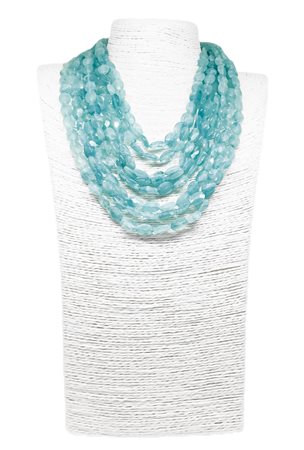 Collana quattro fili di AMAZZONITE opalino sfaccettato con chiusura in...