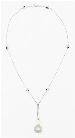 COLLANA CON PERLA SOUTH SEA E DIAMANTI in oro bianco 18kt, con perla...