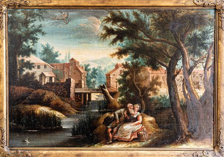 Scuola fiamminga, Allegoria della caducità della vita XVIII secolo olio su...