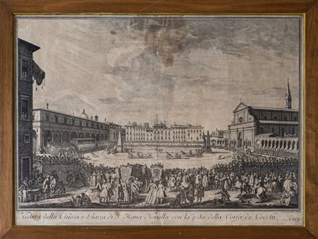 Veduta della Chiesa e della Piazza di Santa Maria Novella con festa della...