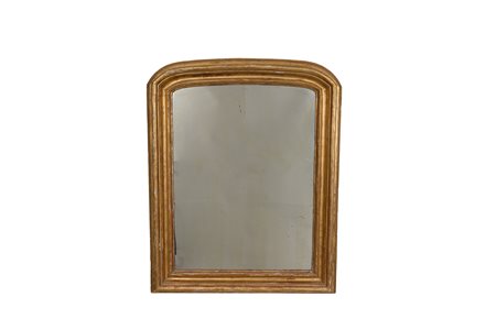 Specchiera centinata fine XIX secolo in legno dorato cm 92x75 piccoli difetti