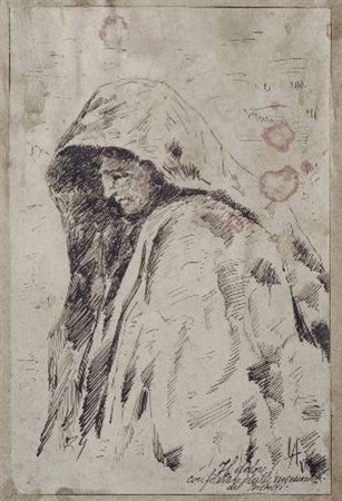 Anonimo, fine XIX sec. Il dolore confortato dalle memorie del Bistolfi China...