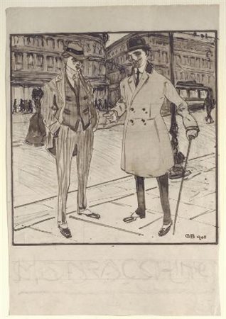 G. Baracchini Figure, 1908 China e china acquerellata su carta, cm. 31x21...