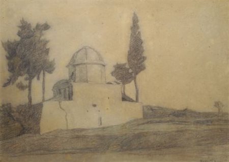 Benvenuto Benvenuti (Livorno, 1881 - 1959) Chiesetta di campagna Matite...