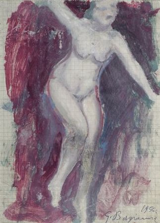 Guido Borgianni (New York, 1915 - Firenze, 2011) Nudo di donna, 1955 Tempera...