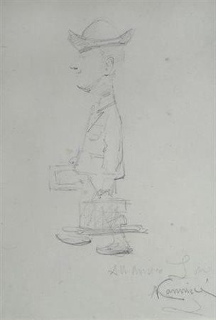 Niccolò Cannicci (Firenze, 1846 - 1906) Caricatura Matita su carta, cm. 27x18...