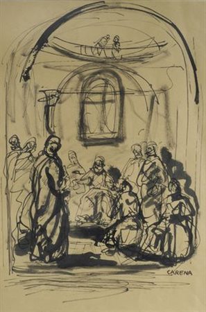 Felice Carena (Cumiana, 1879 - Venezia, 1966) Studio per composizione China...