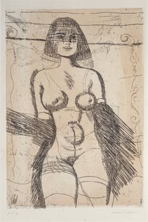 Bruno Cassinari (Piacenza, 1912 - Milano, 1992) Figura Acquaforte, mm....