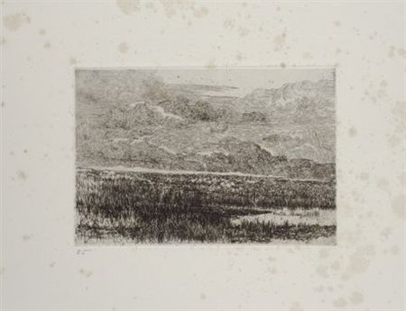 Giovanni Fattori (Livorno, 1825 - Firenze, 1908) Palude Acquaforte, mm....