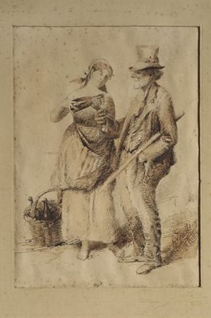 R. Gatti Il beone China e acquerello su carta, cm. 27x20