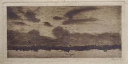 Vittore Grubicy de Dragon (Milano, 1851 - 1920) A sera Acquaforte, mm....